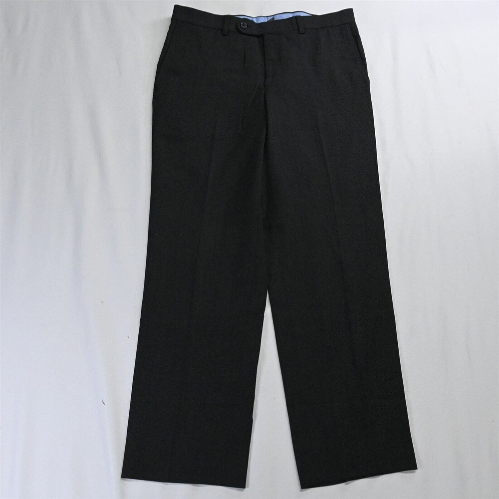 Riviera 33 x 30 Charcoal Gray Traveller Straight‎ Wool Dress Pants